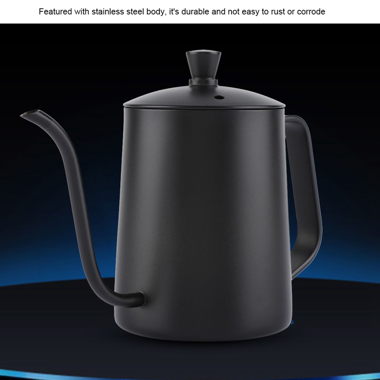 550ml Stainless Steel Long Gooseneck Coffee Pot Kettle with Lid for Home view 15