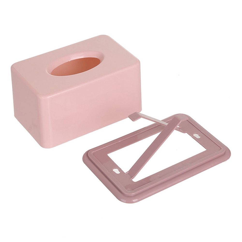 1Pc Simple Tissue Box Plastic Tissues Holder for Home Bathroom Office Car(Pink) view 3