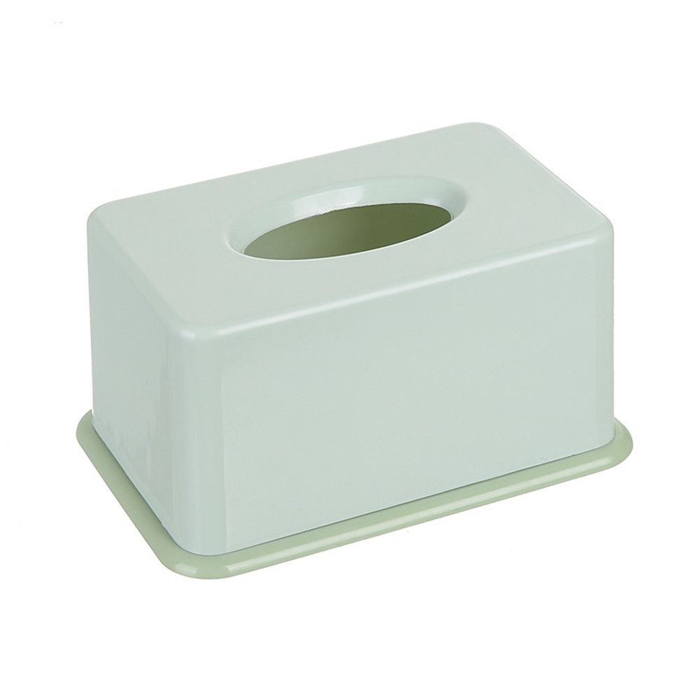 1Pc Simple Tissue Box Plastic Tissues Holder for Home Bathroom Office Car(Green) — image 1