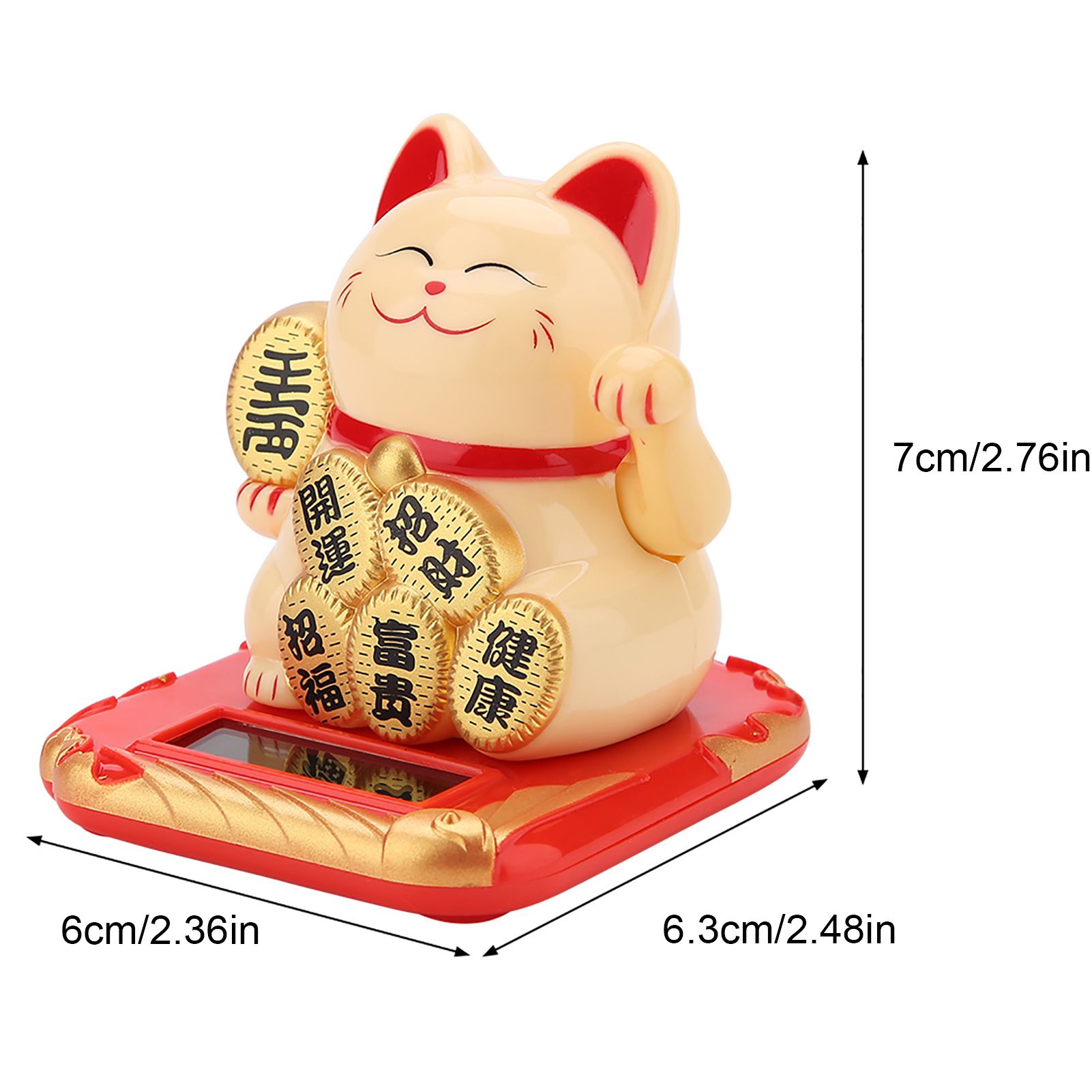 Solar Powered Welcoming Cat Adorable Waving Beckoning Fortune Lucky Cat Home view 11