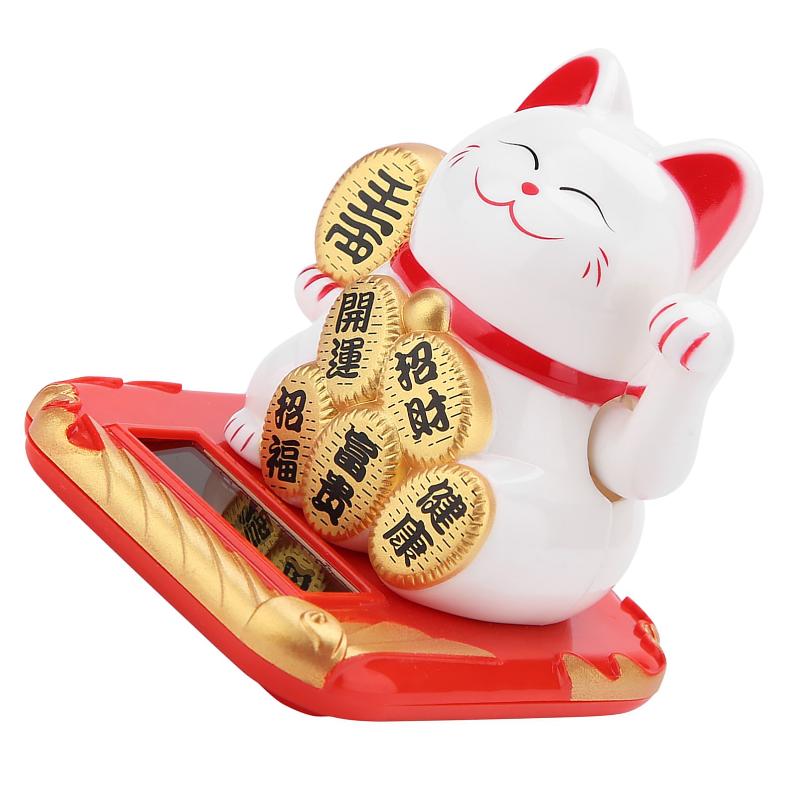 Solar Powered Welcoming Cat Adorable Waving Beckoning Fortune Lucky Cat Home view 6