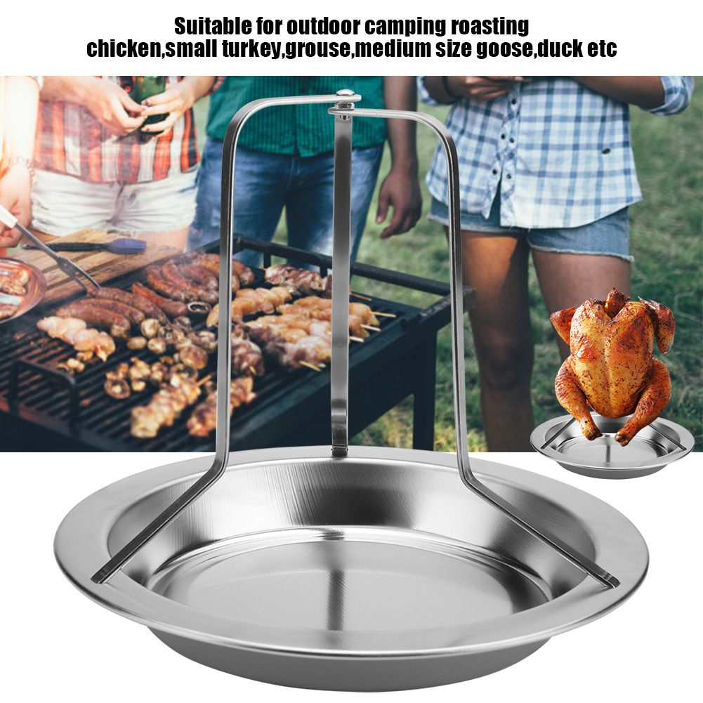 1Pc Stainless Steel Upright Roast Chicken Holder Roaster Rack Barbecue view 3
