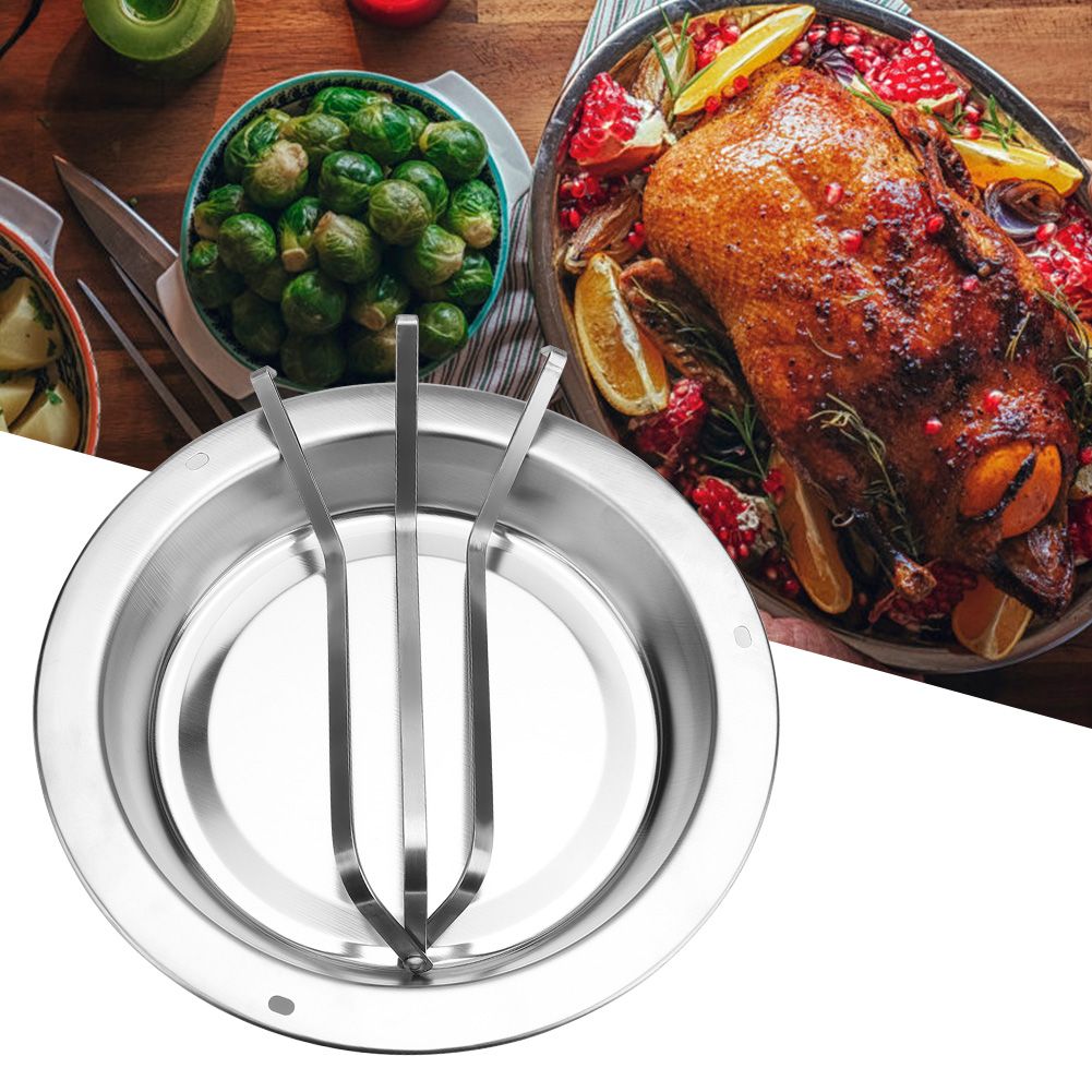 1Pc Stainless Steel Upright Roast Chicken Holder Roaster Rack Barbecue view 4