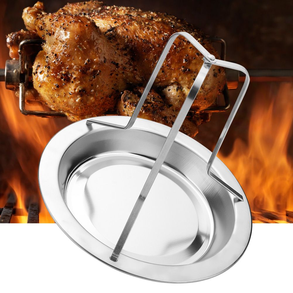 1Pc Stainless Steel Upright Roast Chicken Holder Roaster Rack Barbecue view 5