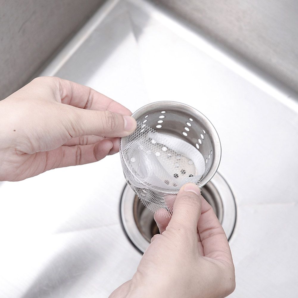 100pcs/set Kitchen Sink Drain Strainer Disposable Mesh Bag Residue Waste view 6