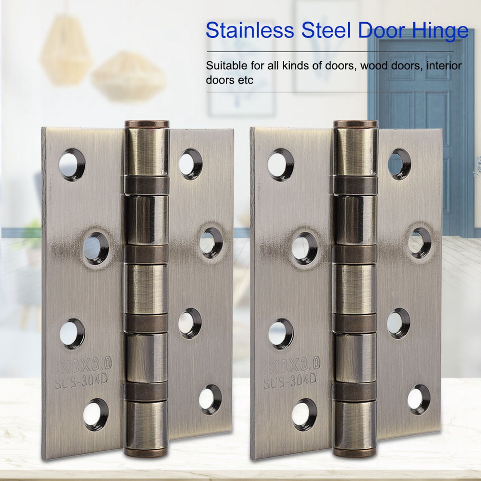 4in 3mm Stainless Steel Door Hinge Loose Pin Muffler Buffer Hinges Mute view 2