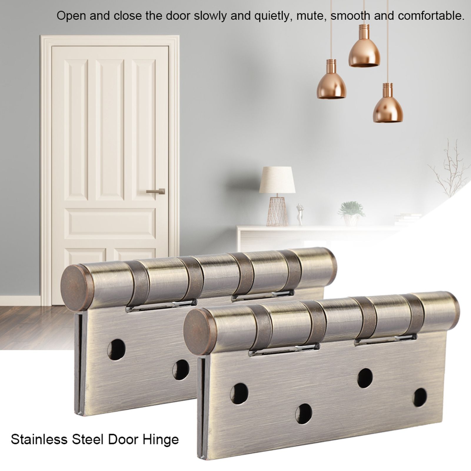 4in 3mm Stainless Steel Door Hinge Loose Pin Muffler Buffer Hinges Mute view 3