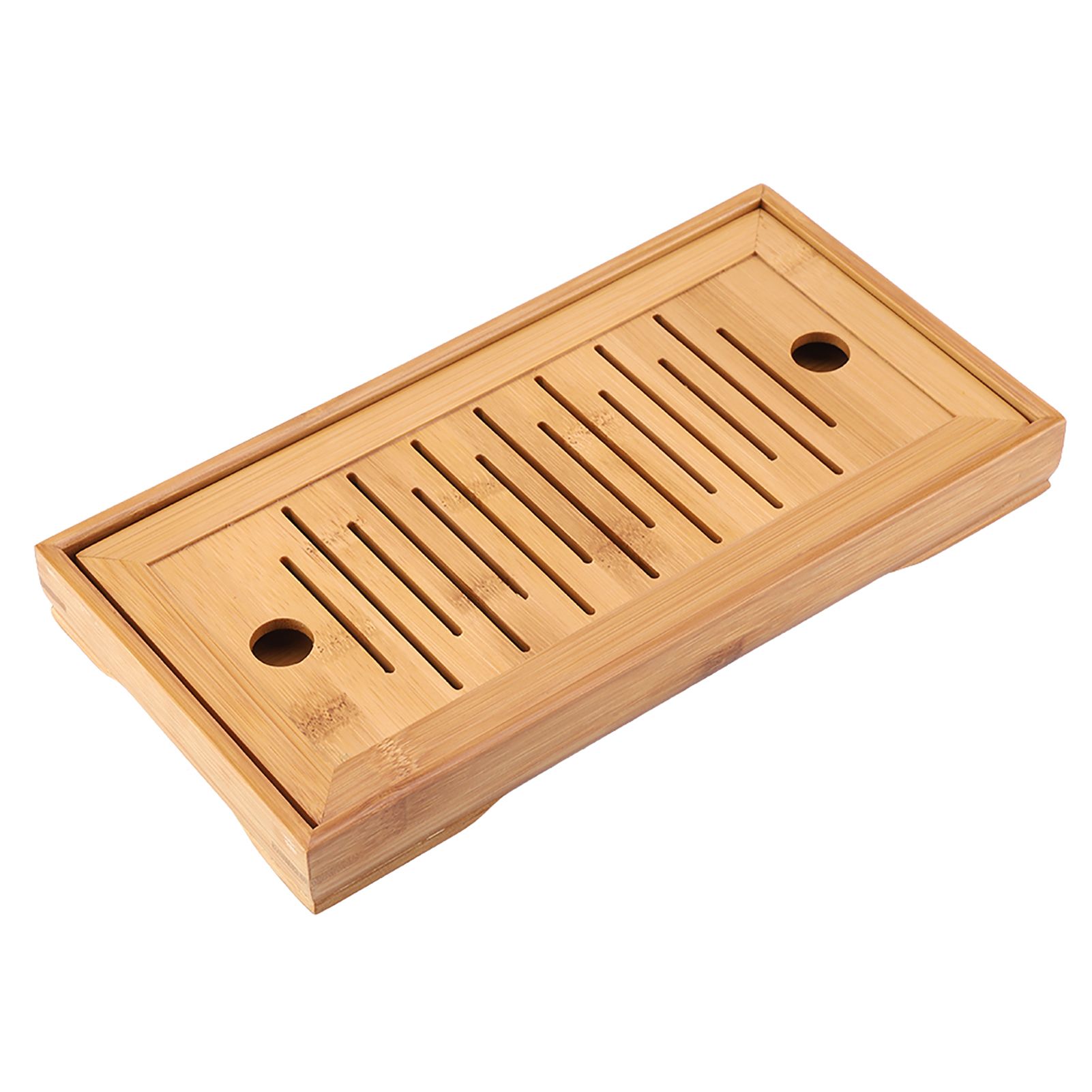 1Pc Bamboo Mini Tea Serving Tray Chinese Gongfu Tea Plate for Home Office Table view 5