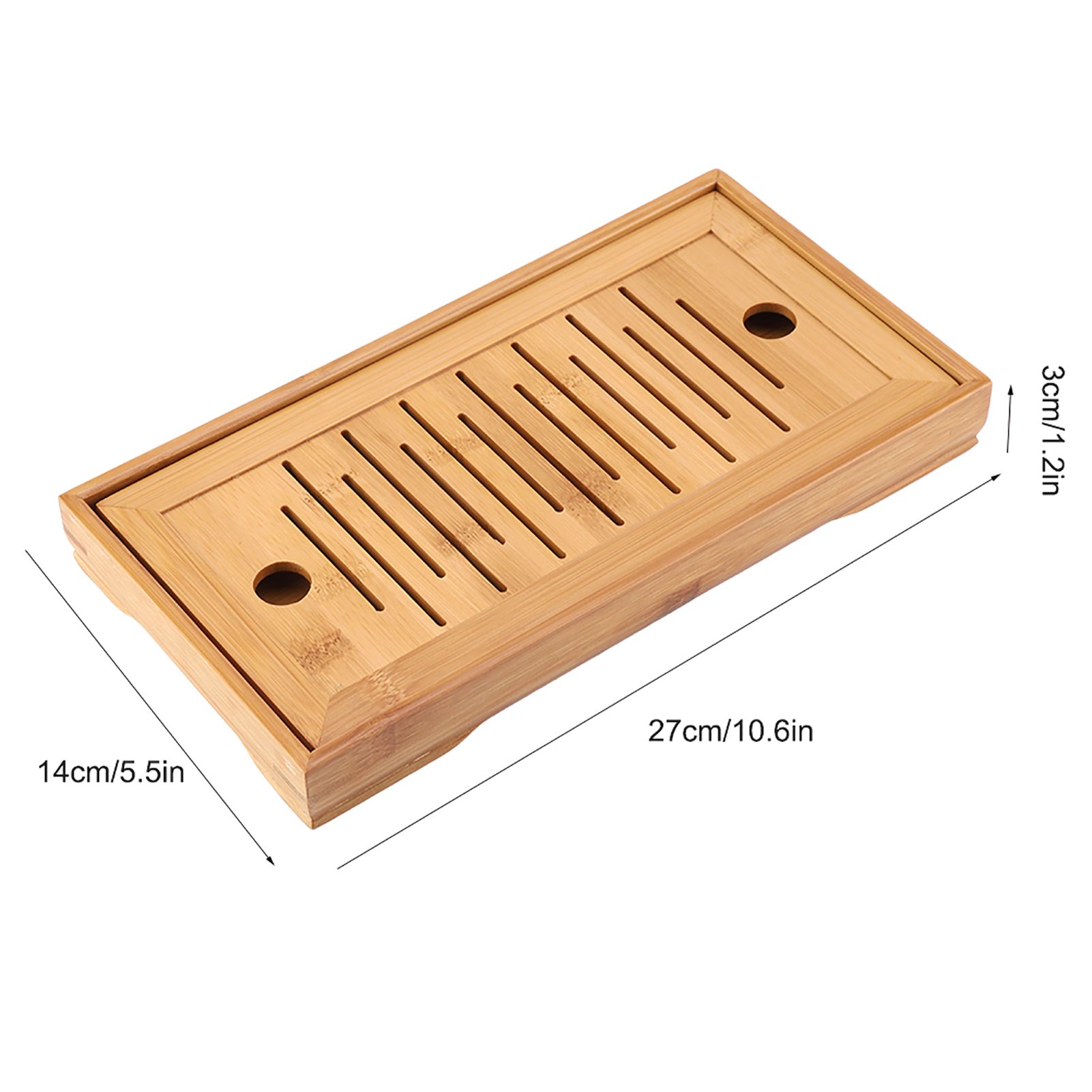 1Pc Bamboo Mini Tea Serving Tray Chinese Gongfu Tea Plate for Home Office Table view 9