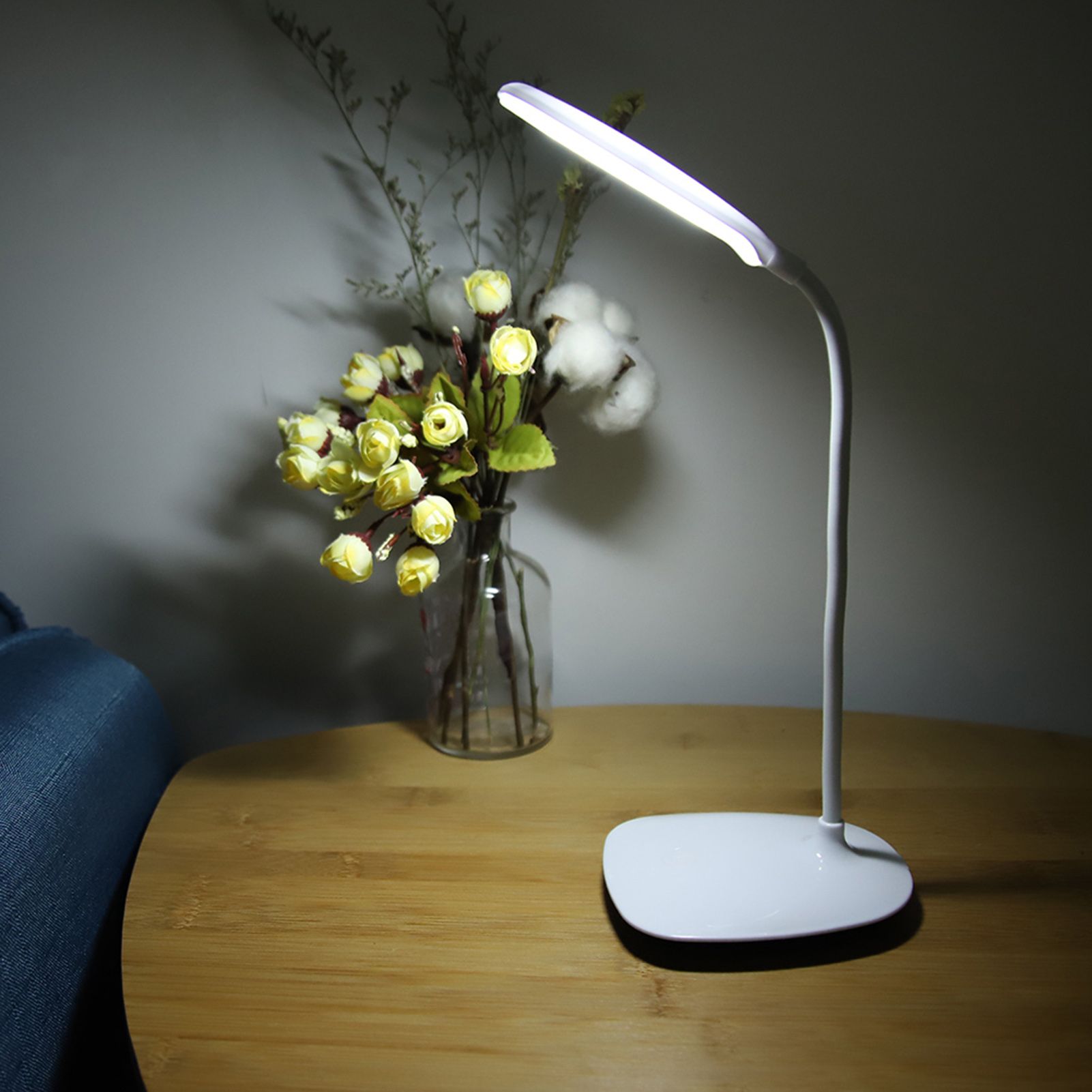 LED USB Flexible Table Lamp Tabletop Bedside Touch Switch Dimmable Reading view 2