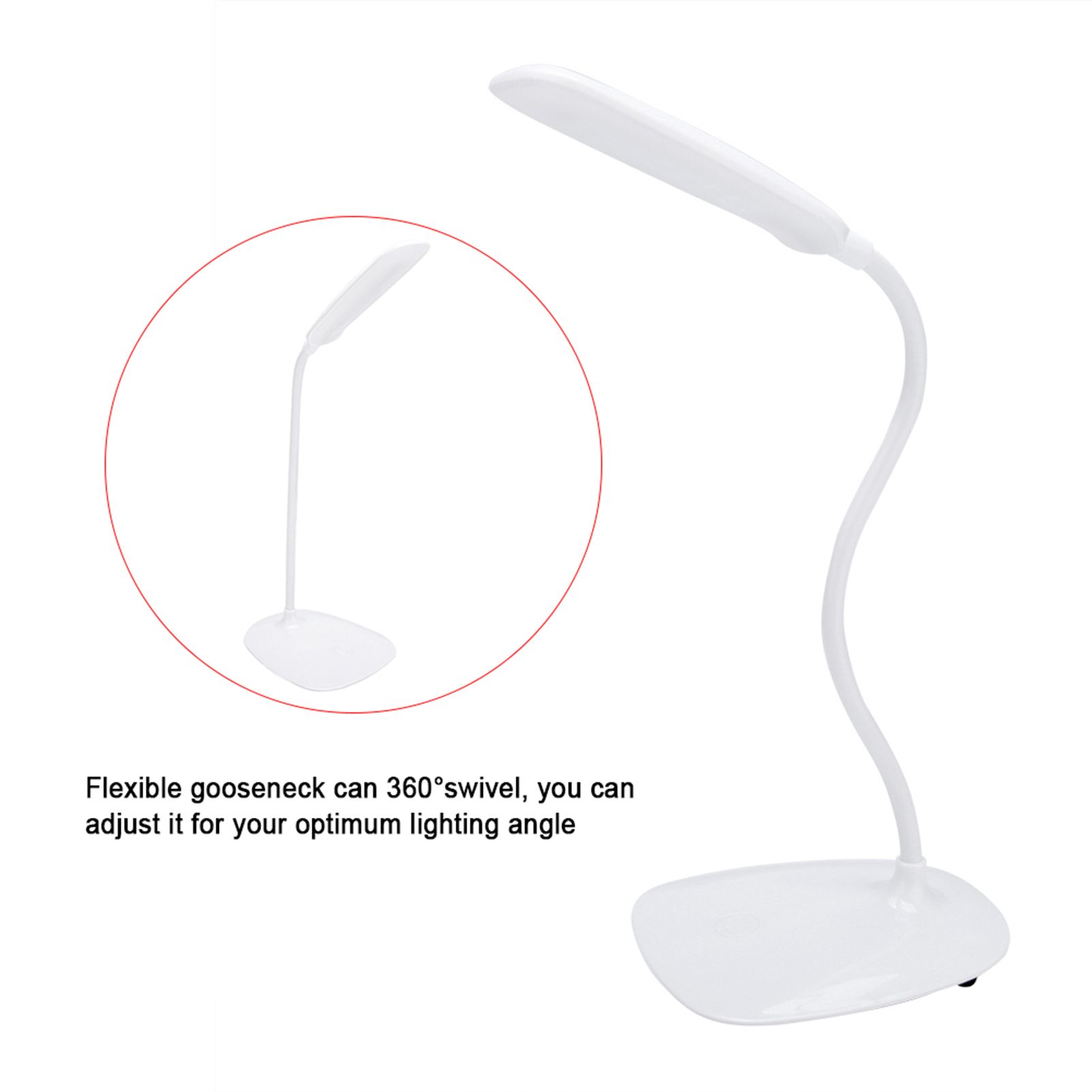 LED USB Flexible Table Lamp Tabletop Bedside Touch Switch Dimmable Reading view 6