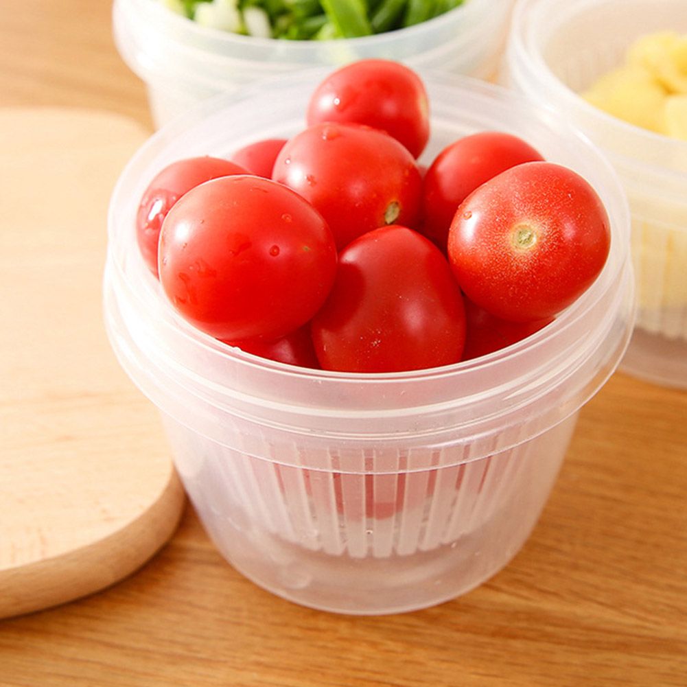 Double layer Drain Basket Fruit Vegetable Washing Colander Strainer Kitchen Tool view 3