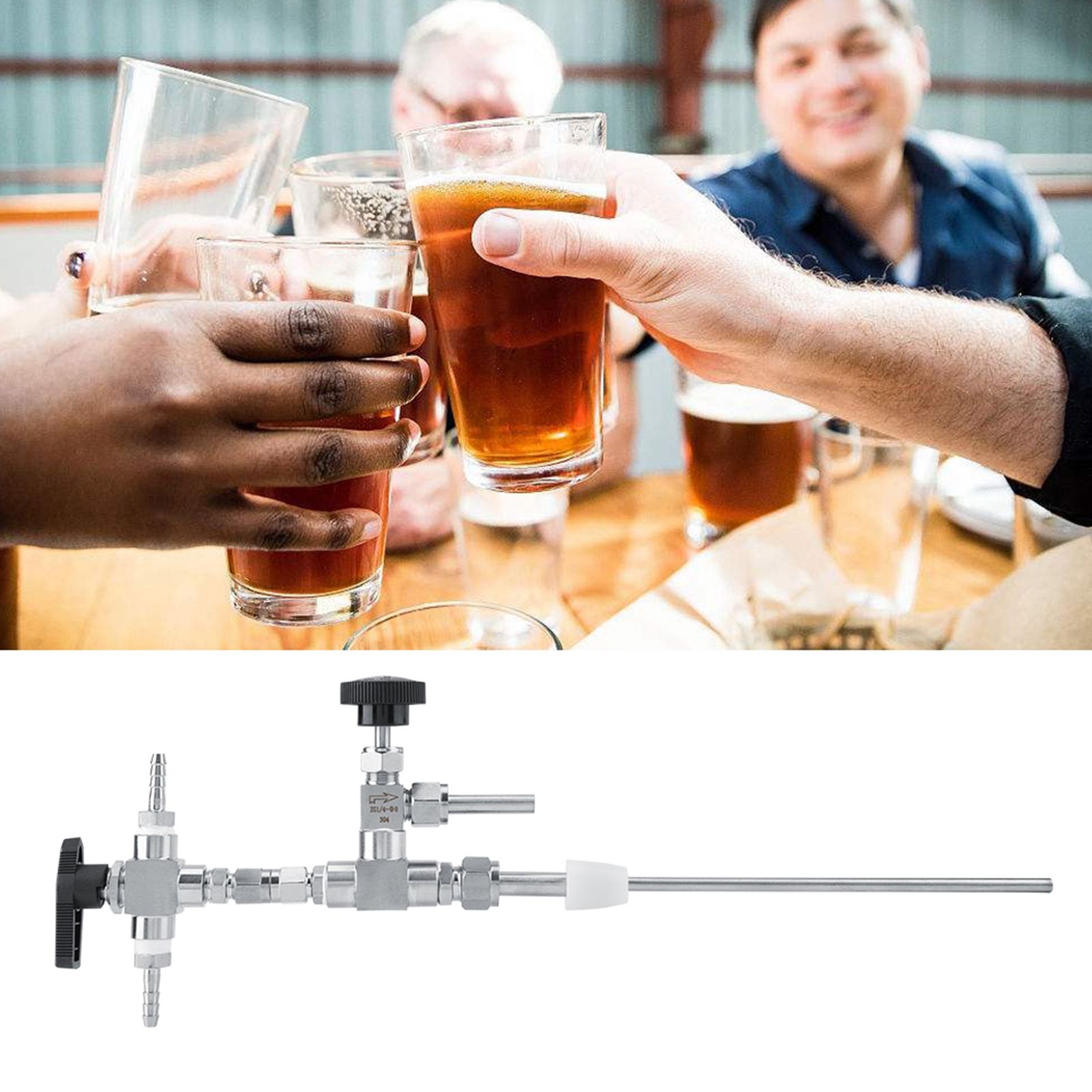 304 Stainless Steel Counter Pressure Beer Bottle Filler Home Brew CO2 Beer view 5