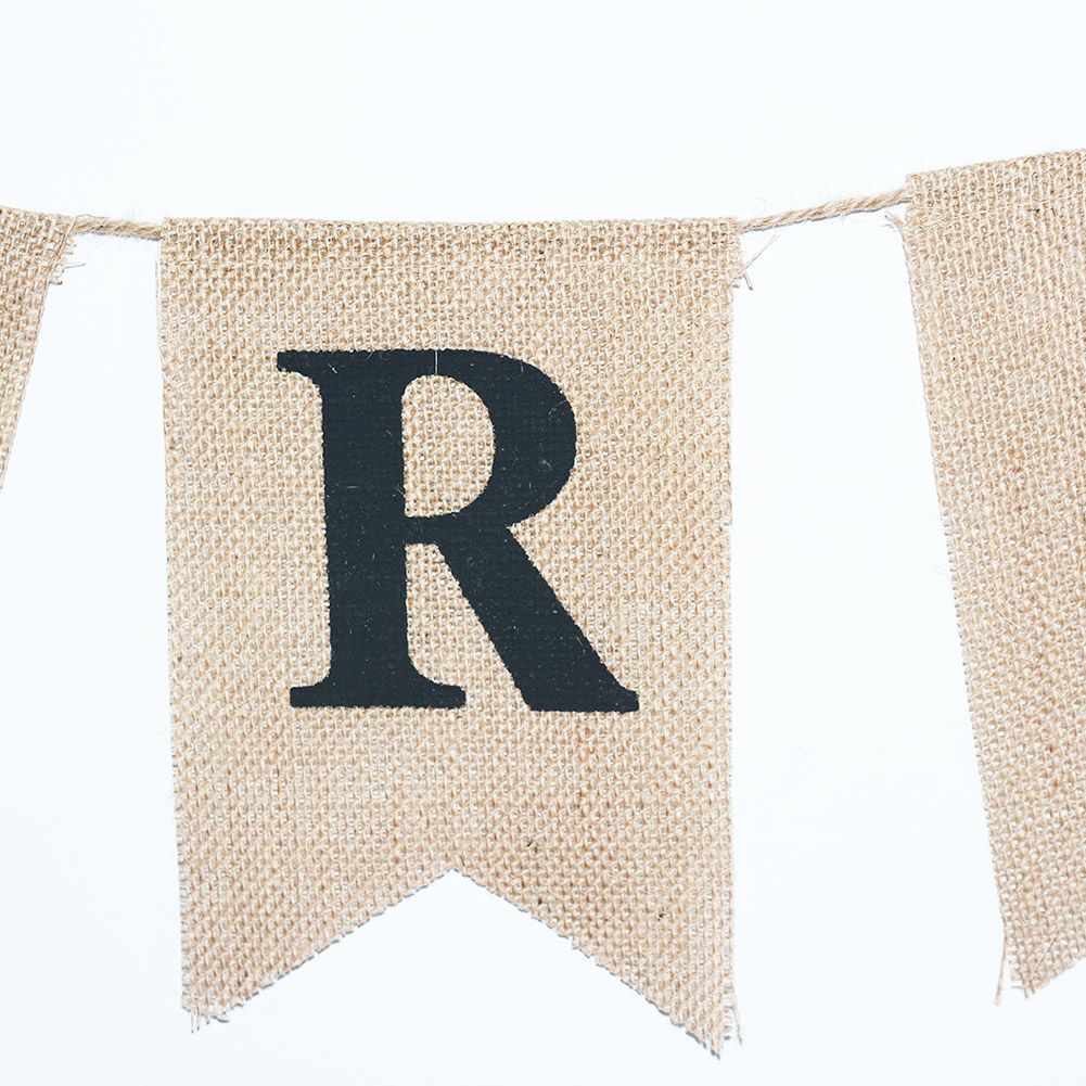 Burlap Banner Hanging Flags for Party Wedding Bridal Proposal Decoration view 3