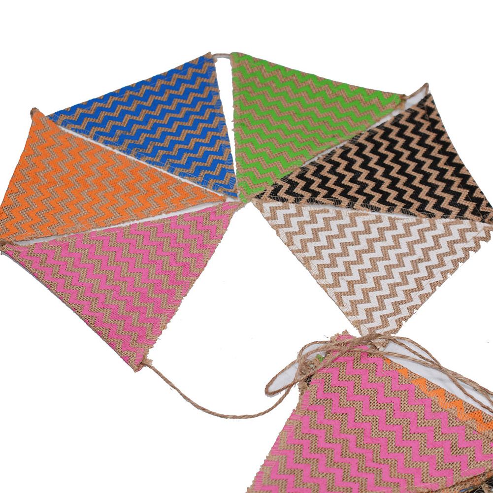 Triangle Linen Hanging Flags Banner Bunting for Wedding Bridal Proposal Decoration view 4