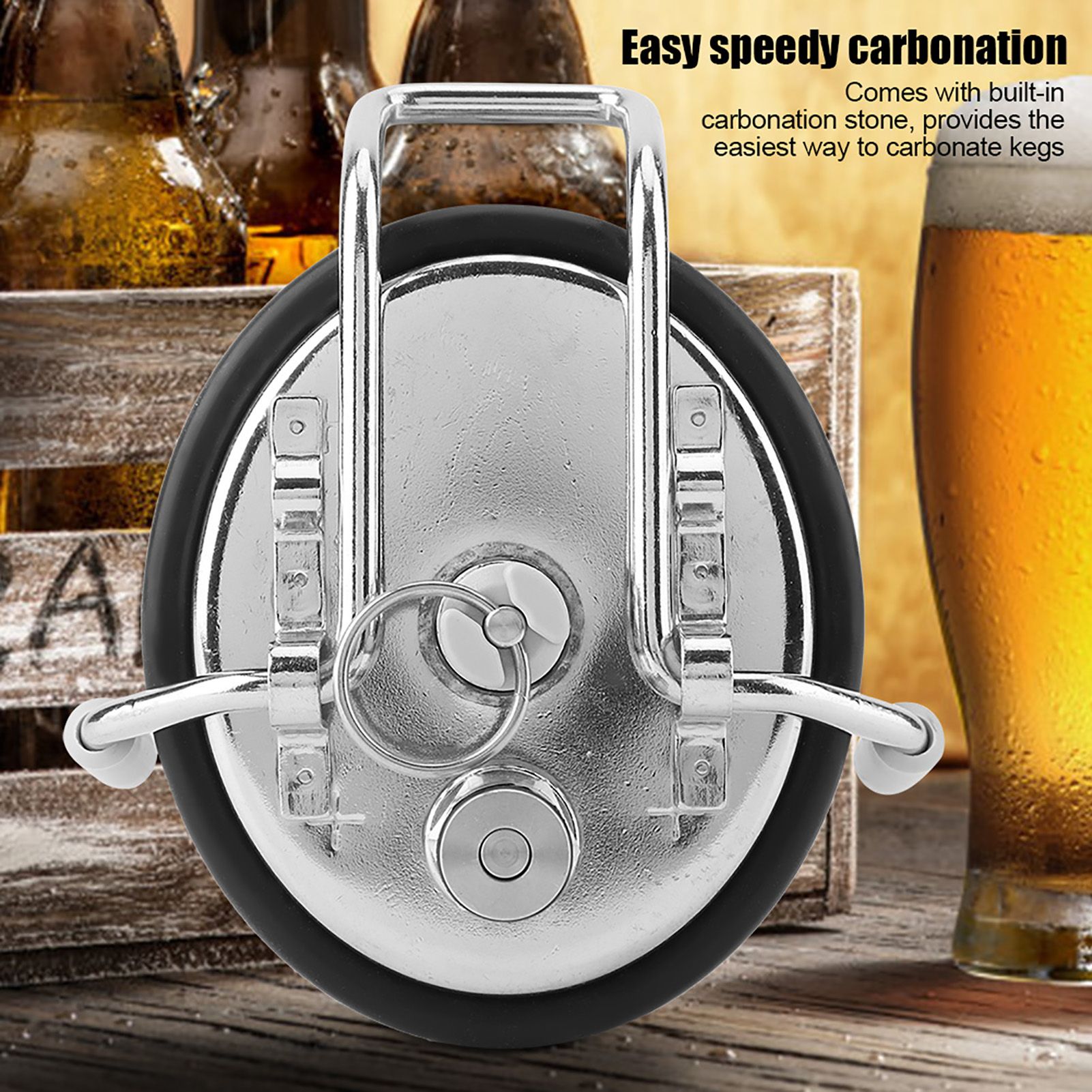 Homebrew Cornelius Style Keg Carbonation Keg Lid with 0.5 Micron Diffusion Stone view 2