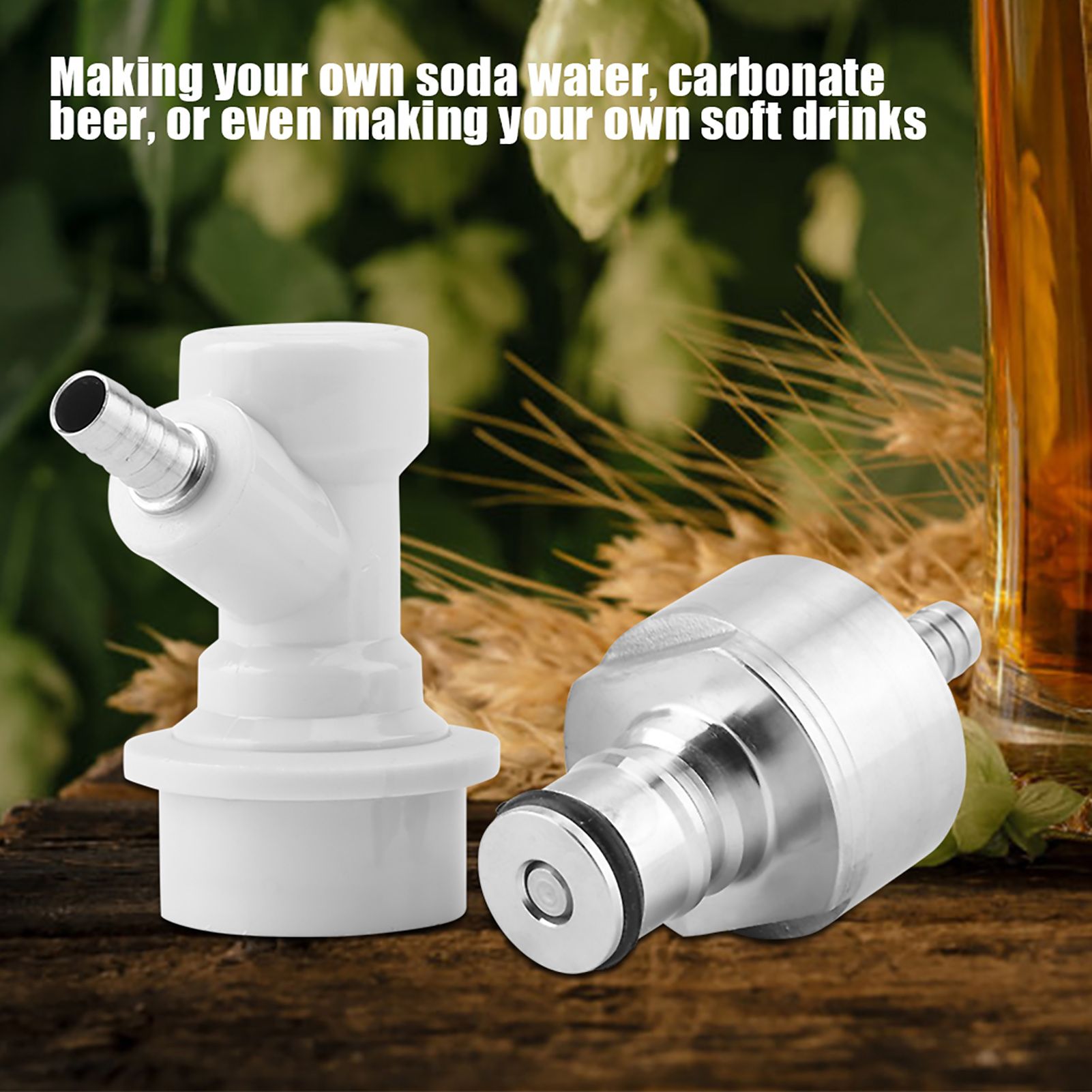 Homebrew Stainless Carbonation Cap Carbonator with Liquid Ball Lock Disconnect view 2