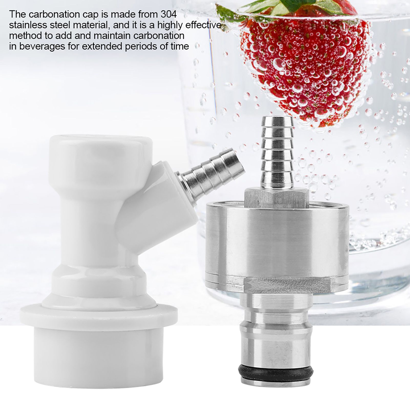 Homebrew Stainless Carbonation Cap Carbonator with Liquid Ball Lock Disconnect view 3