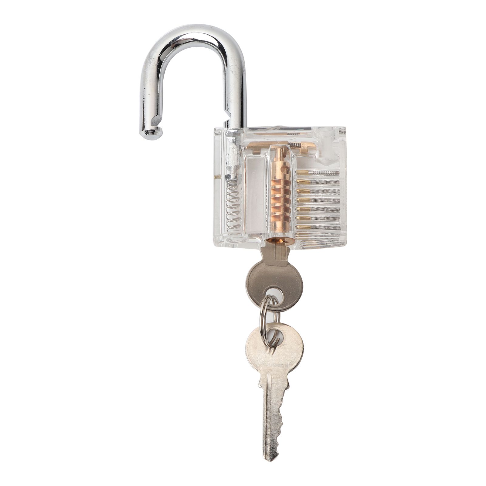 Padlock Set Pick Cutaway Practice Lock With Key Removing Hook Kit Tool Transparent view 5