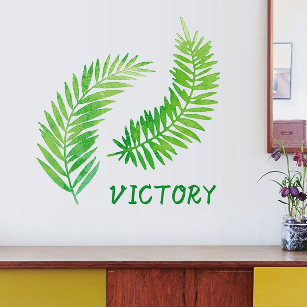 Modern Fresh Style Nordic Leaves Pattern Decoration Wall Sticker for Bedroom view 2