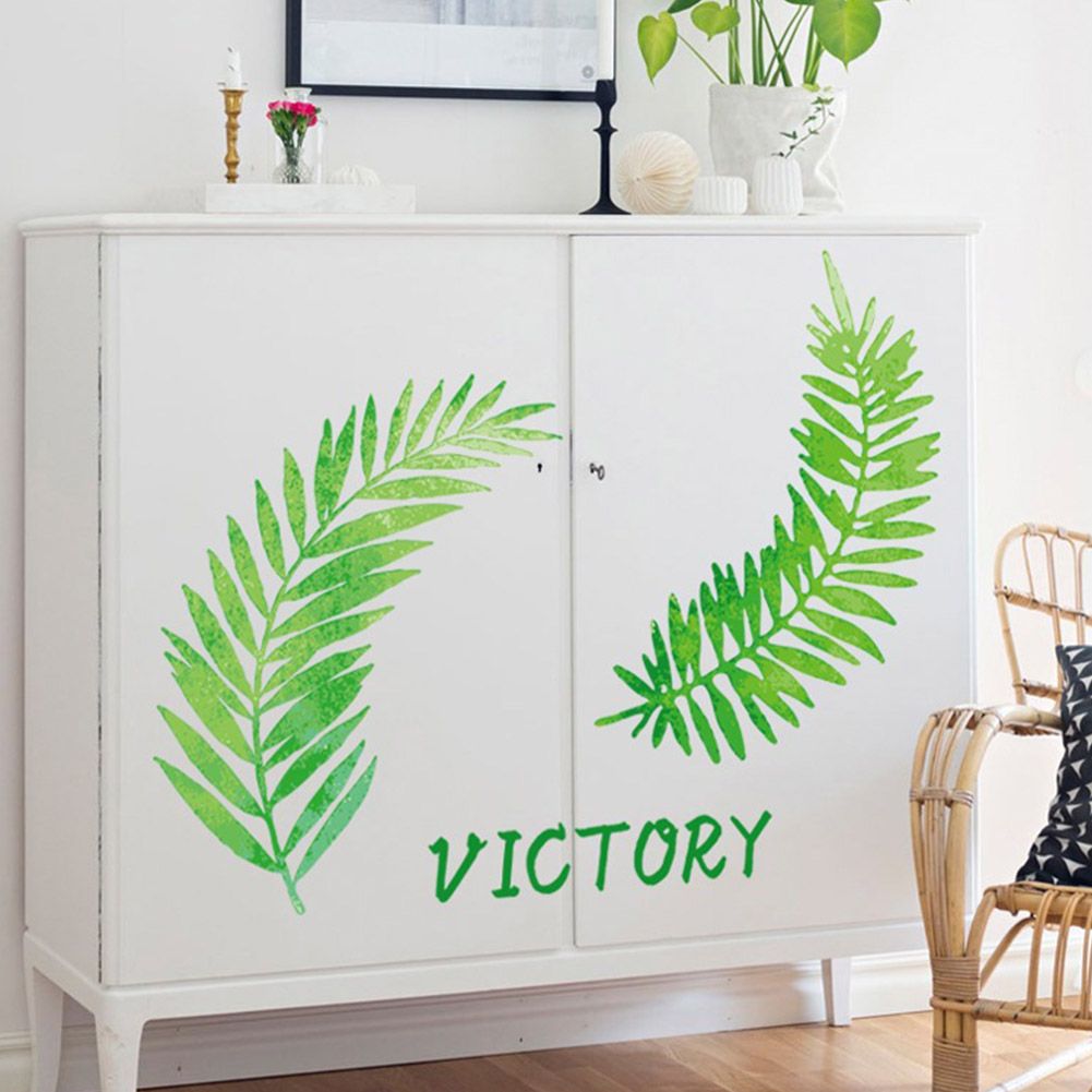 Modern Fresh Style Nordic Leaves Pattern Decoration Wall Sticker for Bedroom view 3