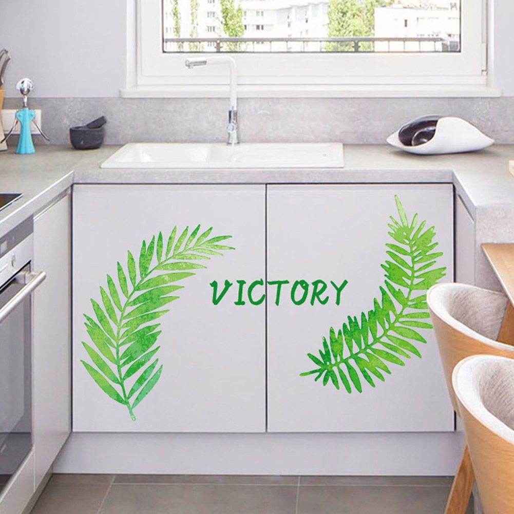 Modern Fresh Style Nordic Leaves Pattern Decoration Wall Sticker for Bedroom view 6