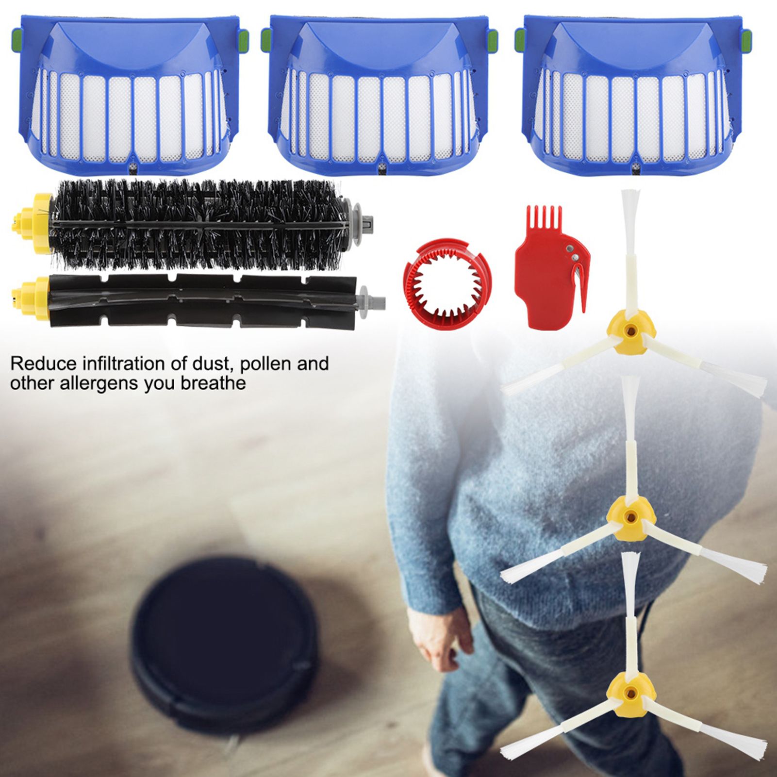 Beater Brush Filter Bristle 3 Armed Flexible Brushes for Cleaning Tool 600 610 view 3