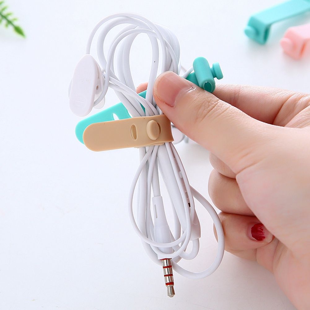 4Pcs Silicone Earphone Winder Wrap Cable Cord Wire Holder Organizer view 4