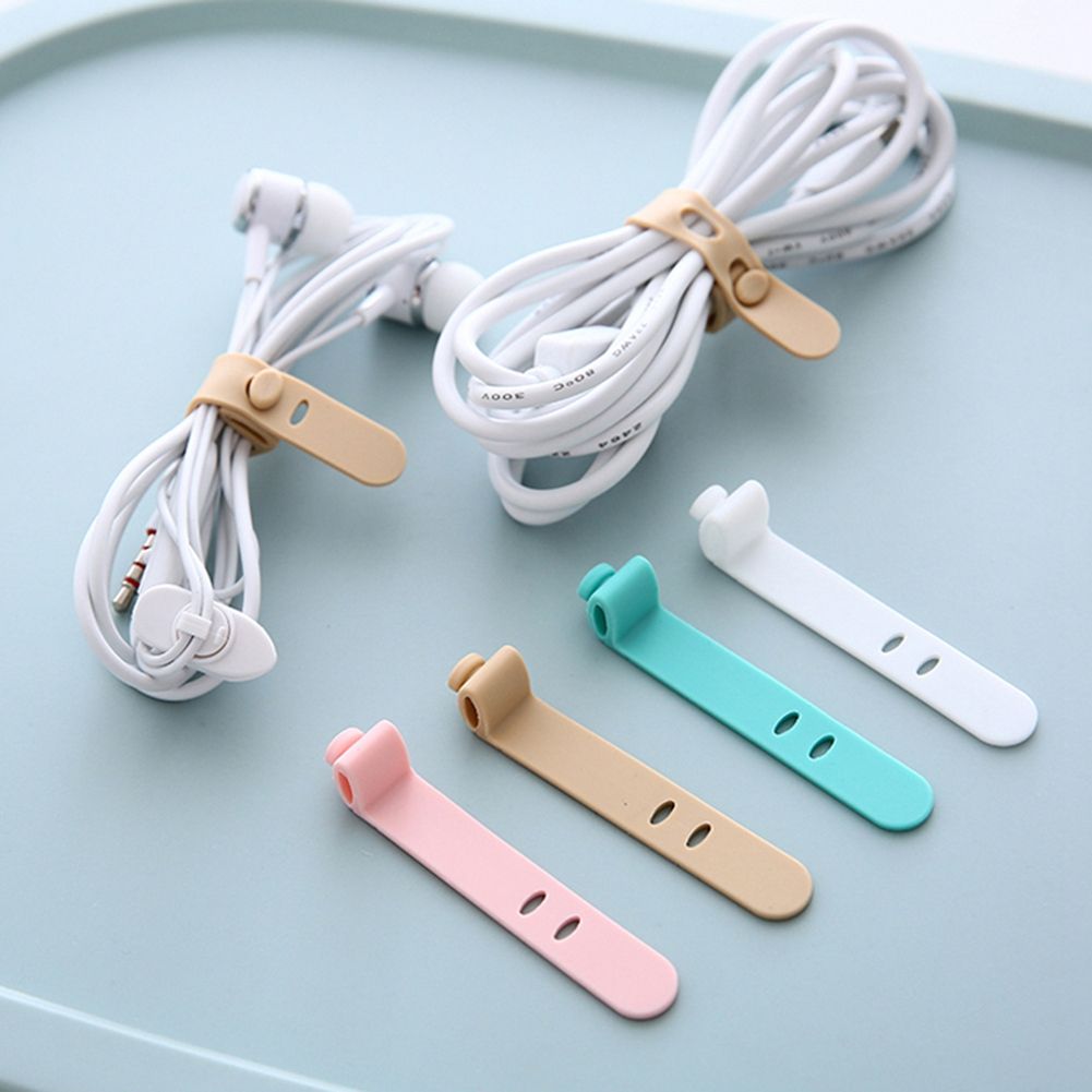 4Pcs Silicone Earphone Winder Wrap Cable Cord Wire Holder Organizer view 5