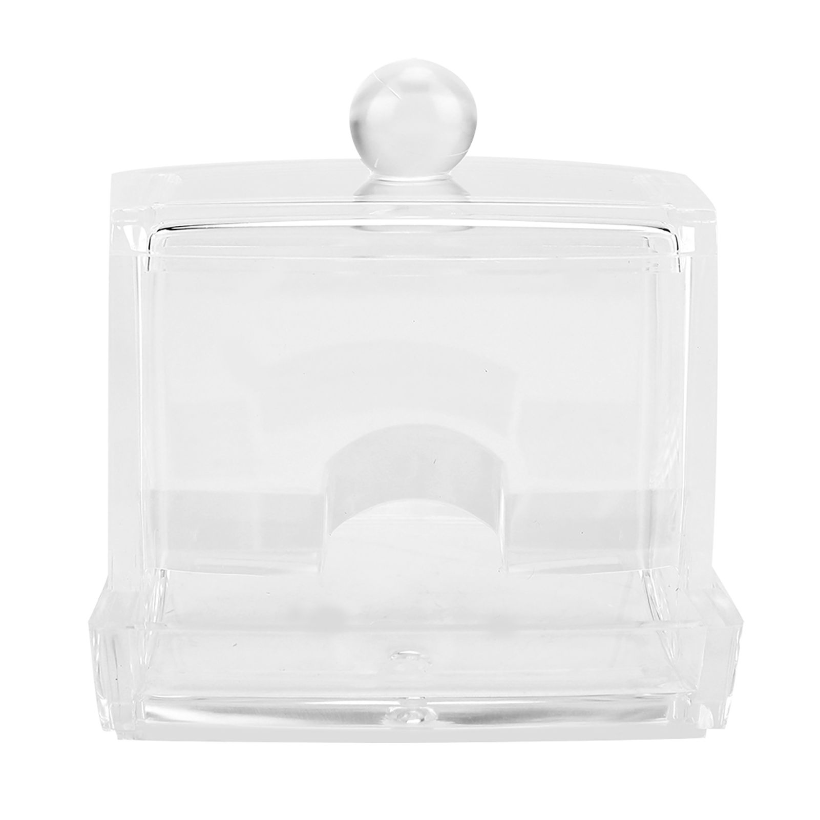 Acrylic Clear Cotton Swab Dispenser Storage Box Holder Desktop Cosmetic Makeup