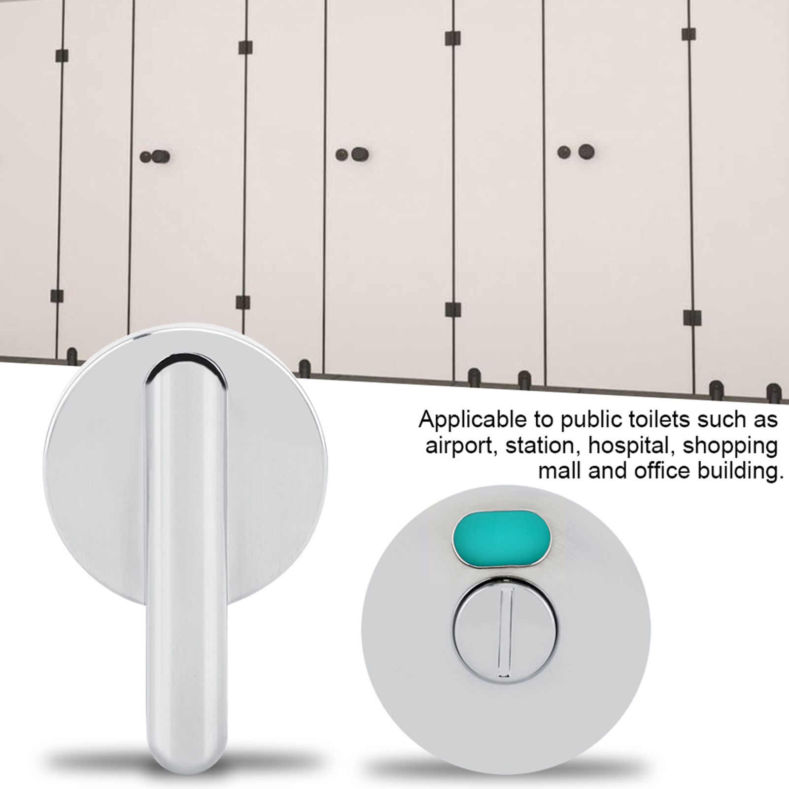 Door Lock Bolt Vacant Engaged Privacy Indicator for Toilet Restroom Bathroom Use view 12