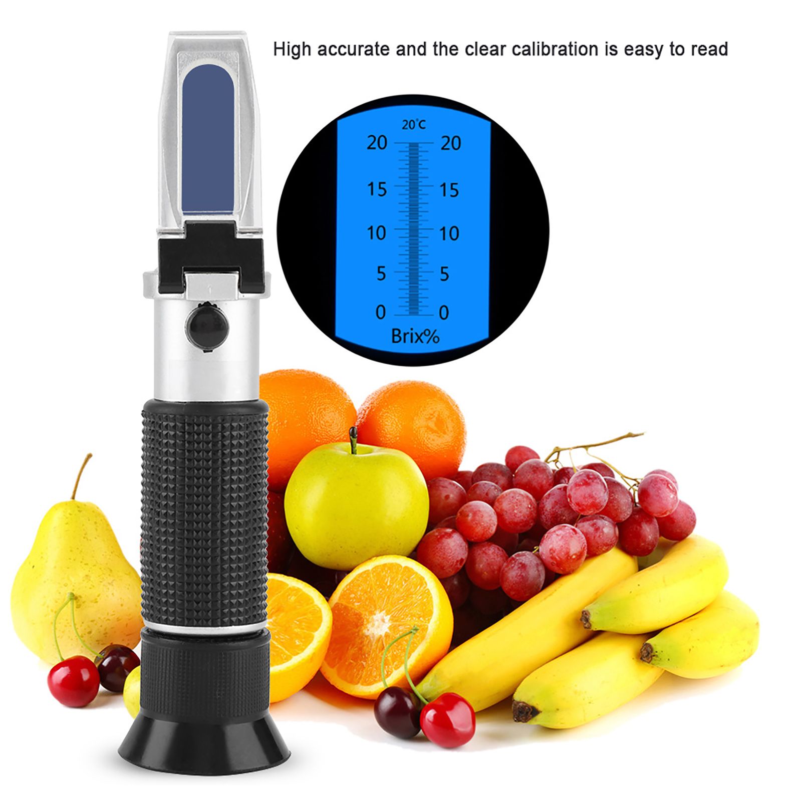 Portable Professional 0~20% Brix Refractometer Handheld Beer Fruit Juice Sugar view 4