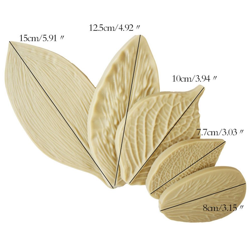 5Pcs Leaf Mould DIY Silicone Cake Mold for Baking Fondant Cupcake Dessert view 7