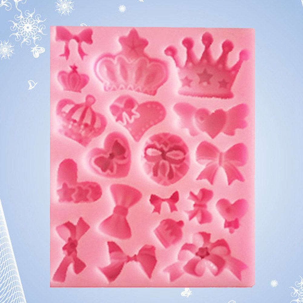 Crown Bowknot Soap Mould Fondant Cake Decoration Mold Silicone DIY Baking Tool view 3