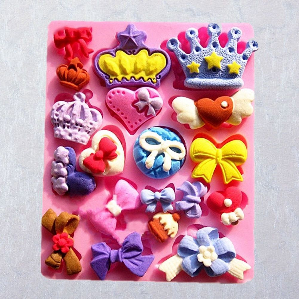 Crown Bowknot Soap Mould Fondant Cake Decoration Mold Silicone DIY Baking Tool view 4