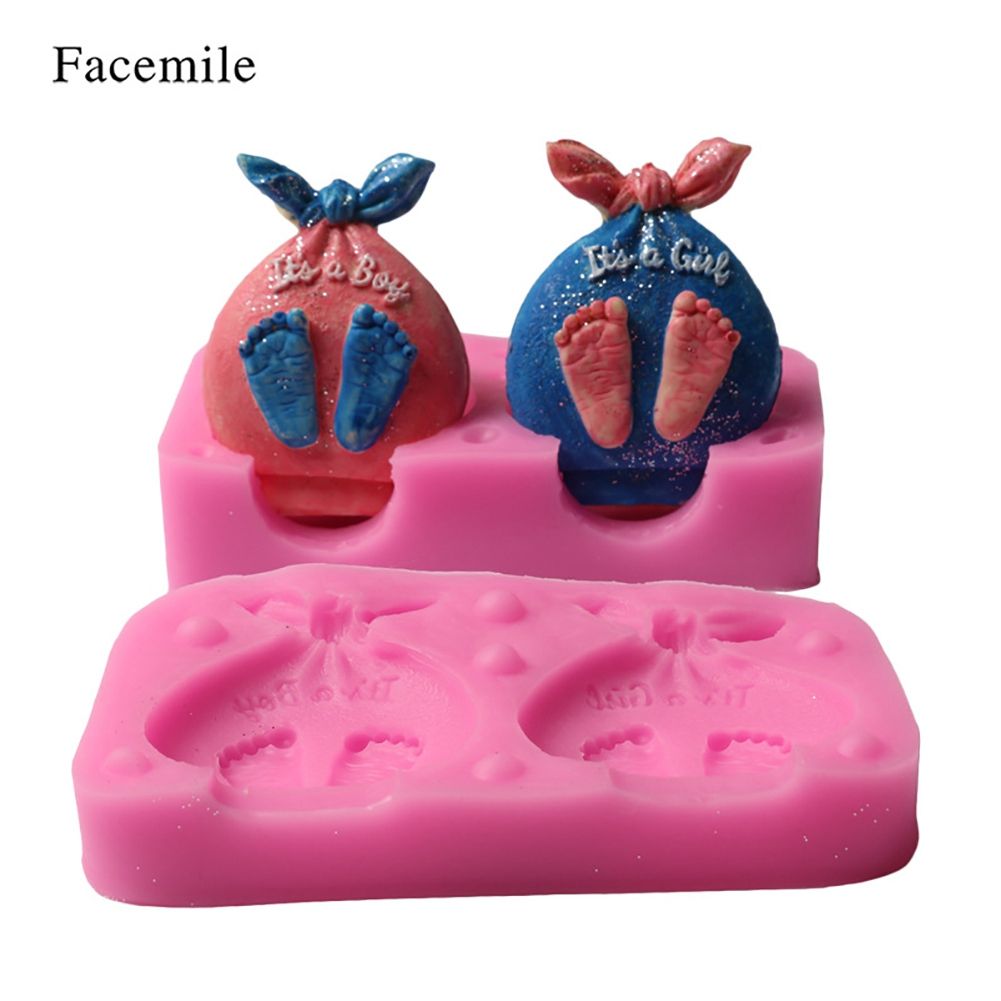 Boy Girl Foot Fondant Cake Decoration Mold Silicone DIY Baking Tool view 2