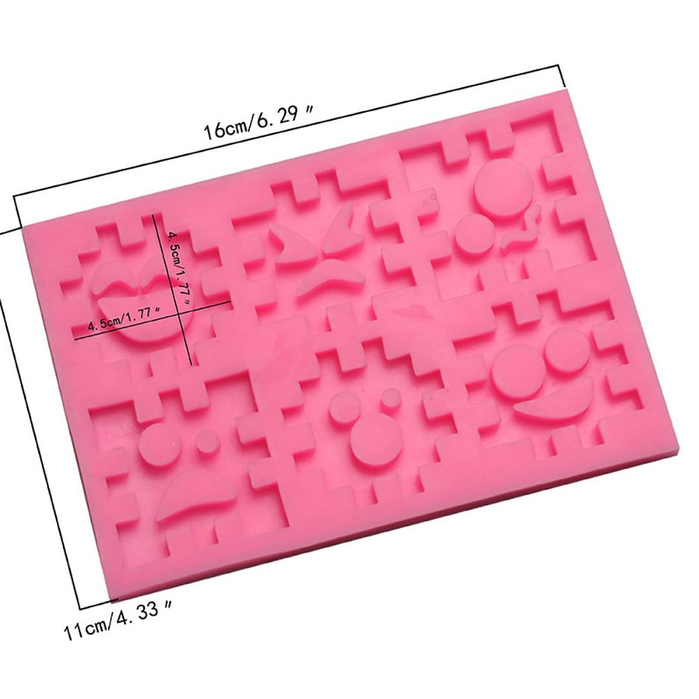 Smile Face Jigsaw Fondant Cake Decoration Mold Silicone DIY Baking Tool view 5