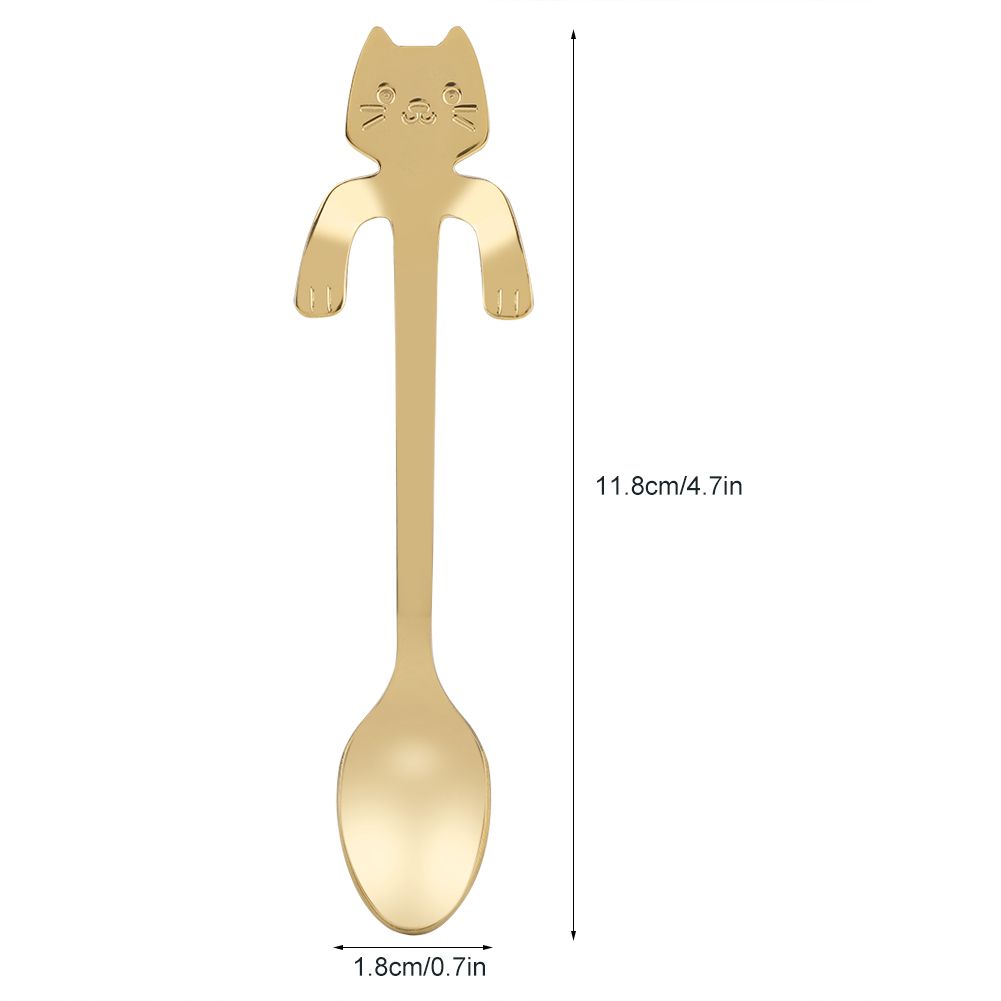 Cat Style Stainless Steel Metal Spoon Resuabl And Durable Stirring Scoop 05# view 9