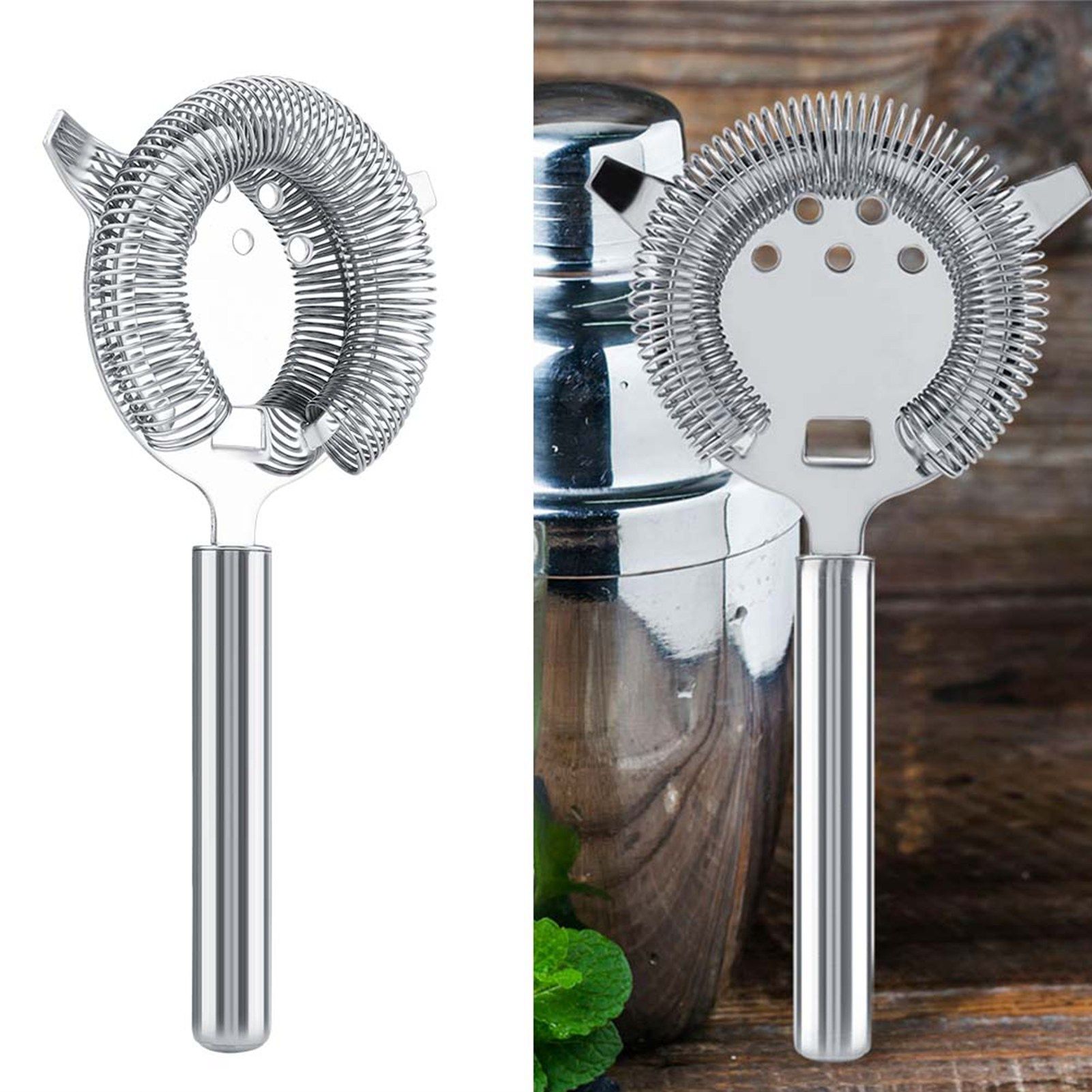Stainless Steel Cocktail Drainer Filter Beverage Filtering Tool for Bar view 12
