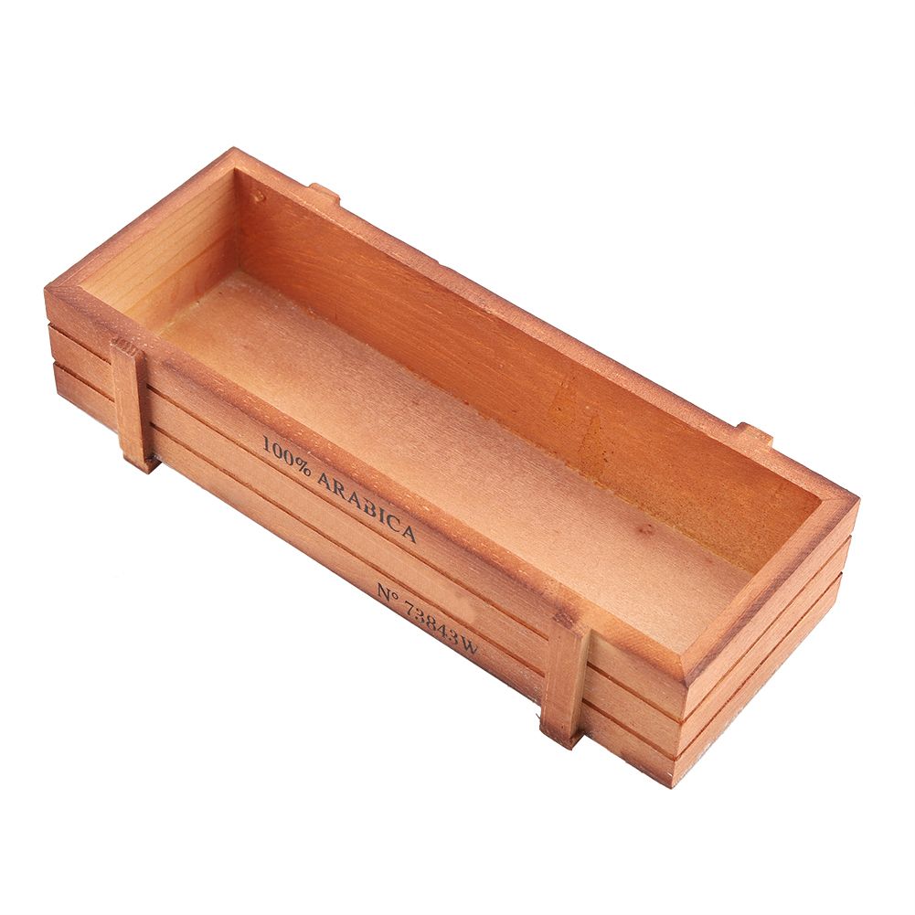 Vintage Wood Flower Planter Succulent Pot Rectangle Box for Home Desktop view 8