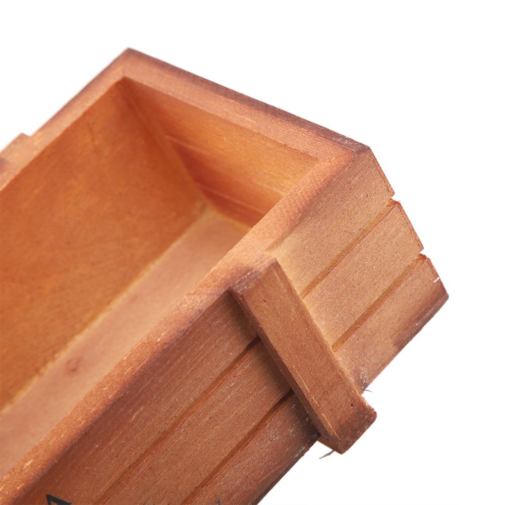 Vintage Wood Flower Planter Succulent Pot Rectangle Box for Home Desktop view 11