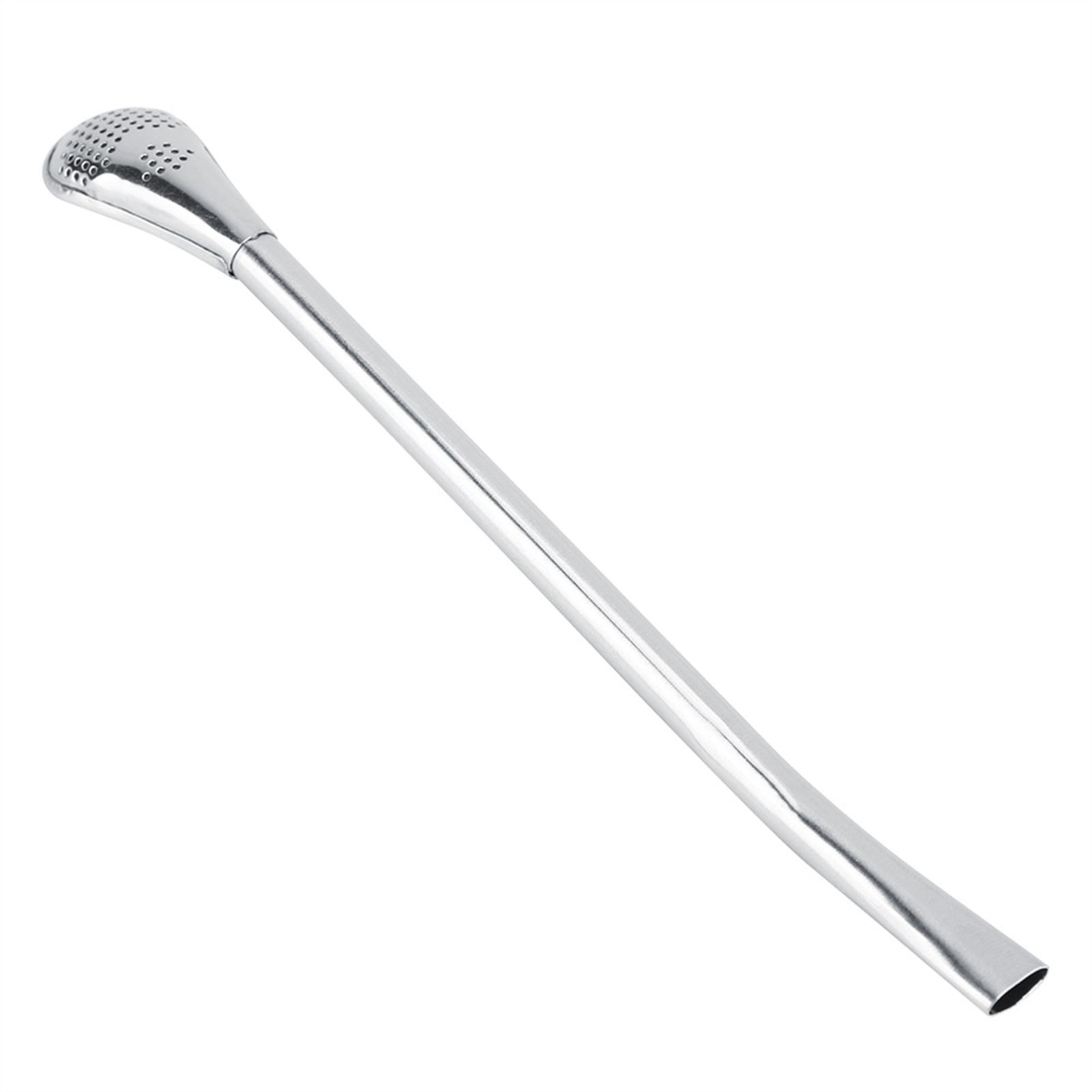 Stainless Steel Metal Drinking Straw Spoon Resuable Washable Cocktail Spoons L view 10