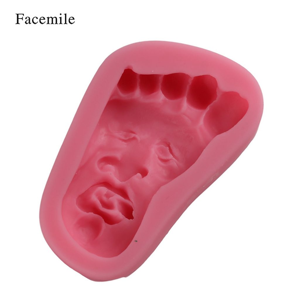 Silicone Foot Face Pattern Pudding Fondant Cake DIY Baking Mold Soap Making Tool view 4