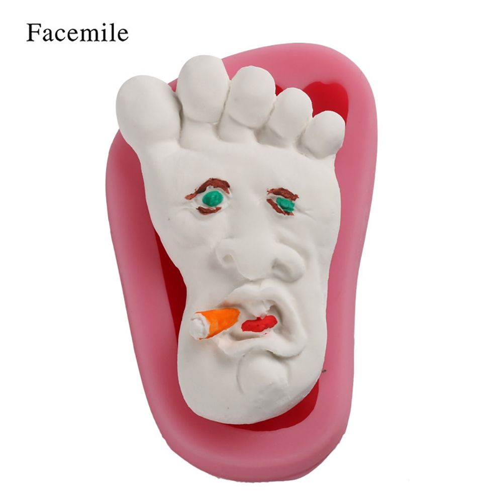 Silicone Foot Face Pattern Pudding Fondant Cake DIY Baking Mold Soap Making Tool view 5