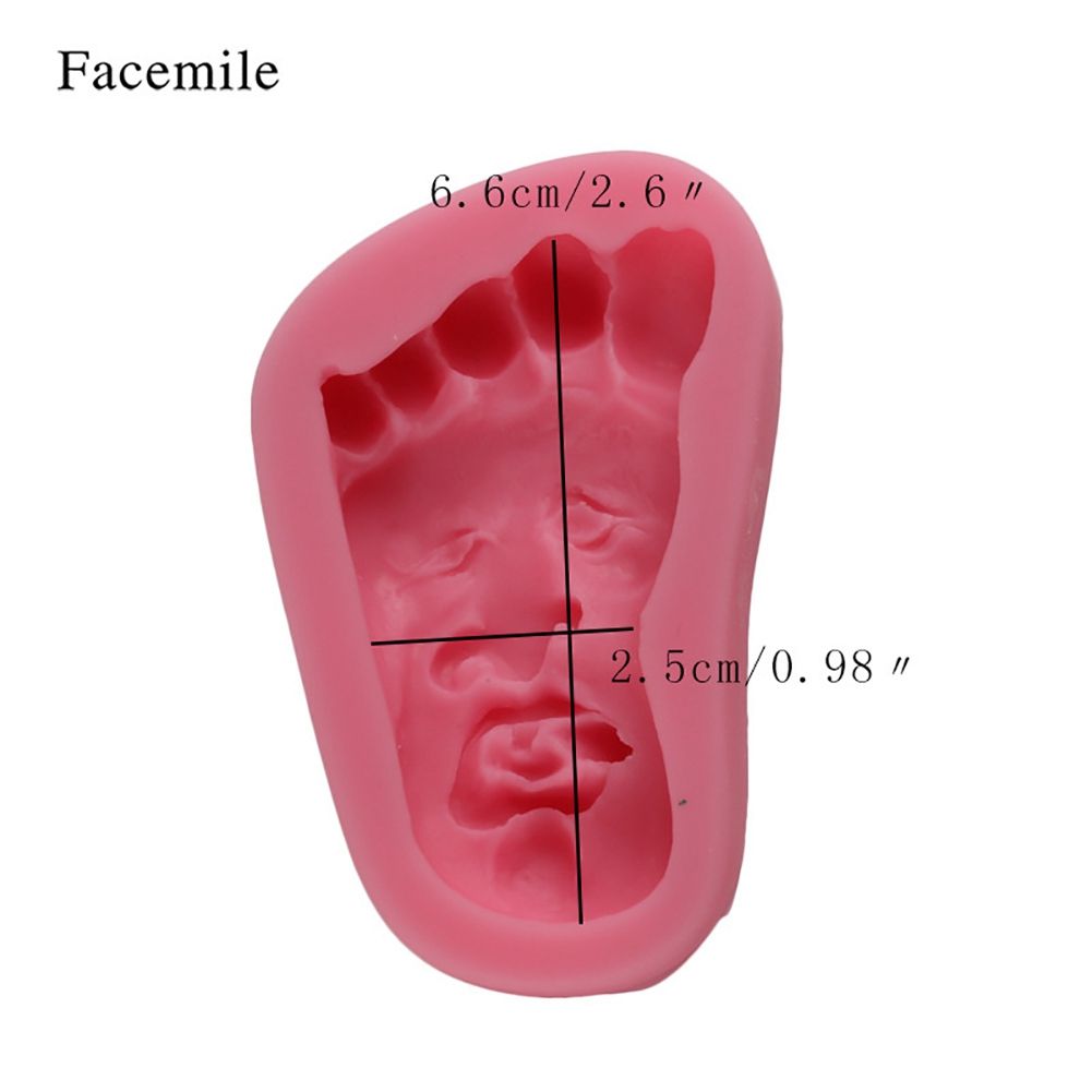 Silicone Foot Face Pattern Pudding Fondant Cake DIY Baking Mold Soap Making Tool view 6