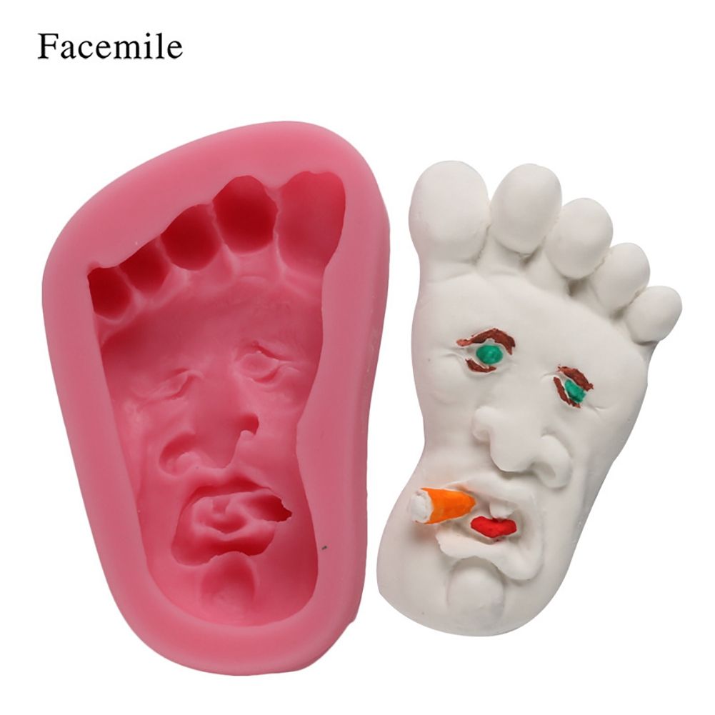Silicone Foot Face Pattern Pudding Fondant Cake DIY Baking Mold Soap Making Tool view 7