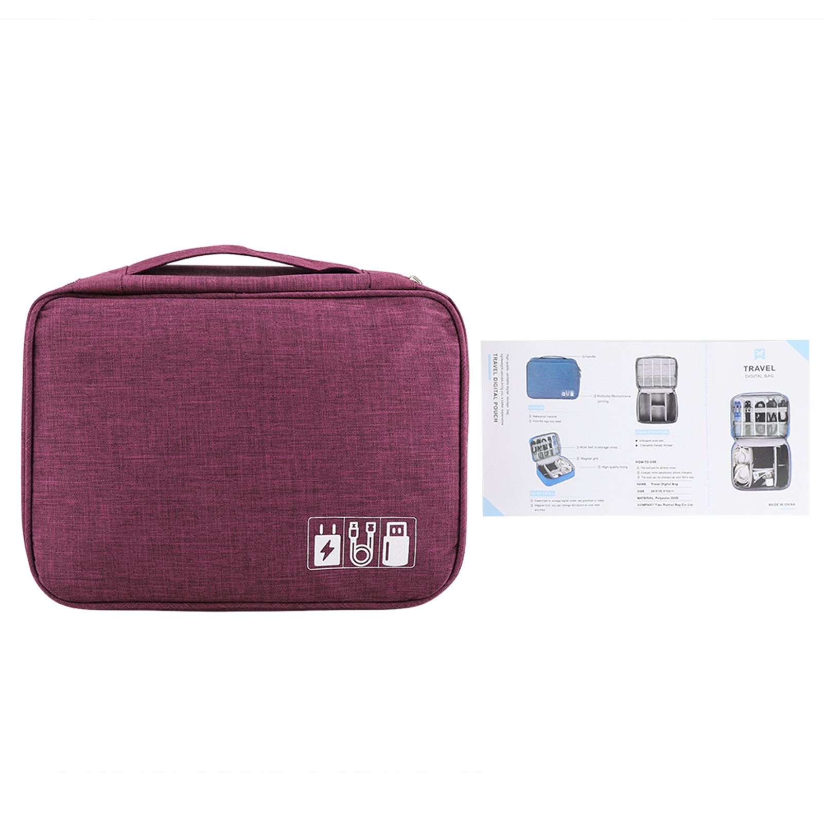 Portable Storage Bag for USB Cable Power Bank Headphone Digital Garget