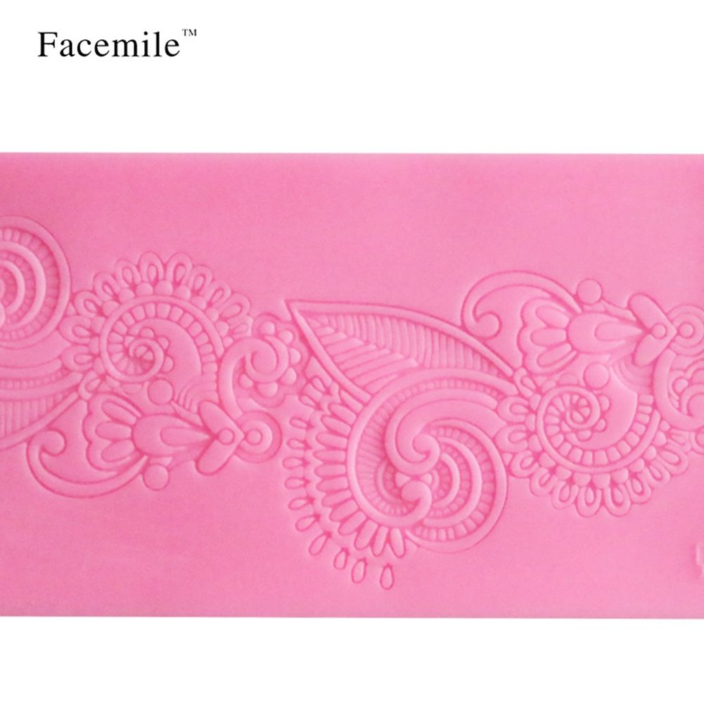 Lace Hem Shape Cake Baking Cookie Chocolate Sugar Paste Food Silicone Mold view 4