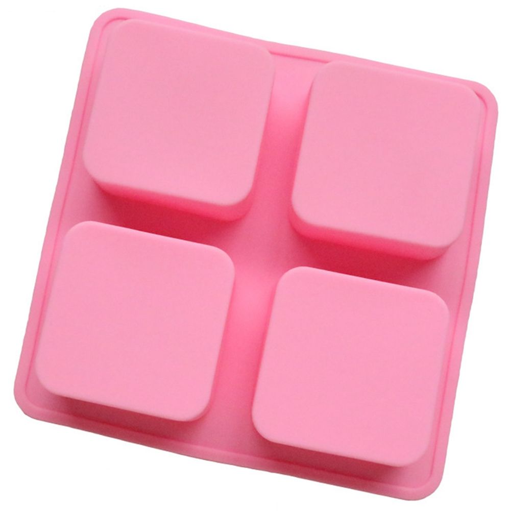 Silicone Cake Mold 4Pcs Square Pattern Baking DIY Mold Soap Chocolate Making Tool view 3