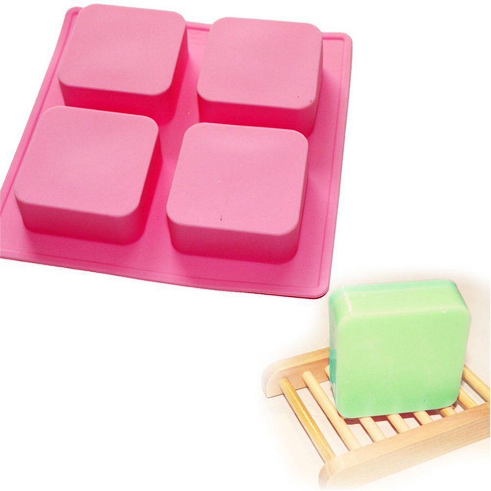 Silicone Cake Mold 4Pcs Square Pattern Baking DIY Mold Soap Chocolate Making Tool view 4